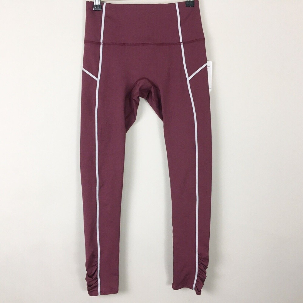 Free People Movement Size XS High Rise Leggings 7/8 You're a Peach Wine NWT $98